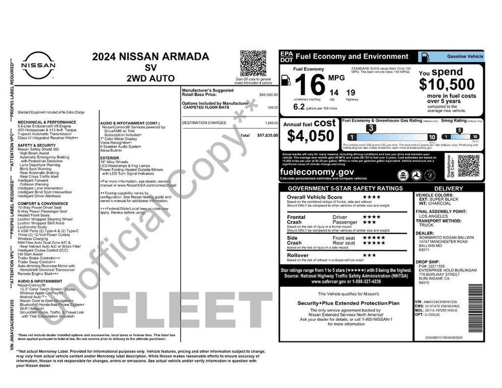 used 2024 Nissan Armada car, priced at $31,925