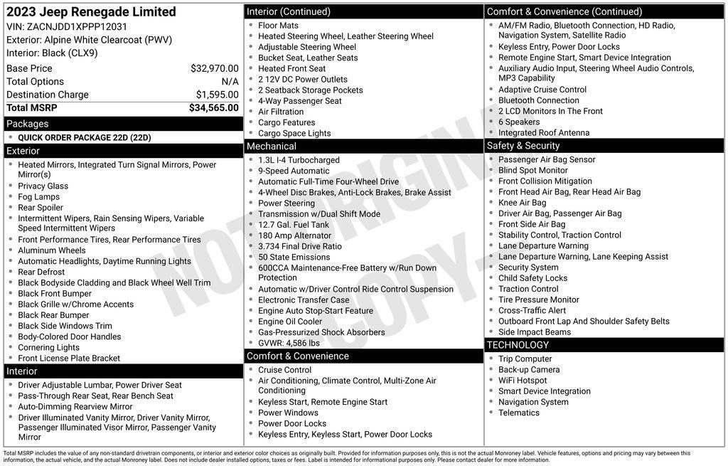used 2023 Jeep Renegade car, priced at $23,749