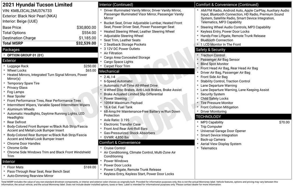 used 2021 Hyundai Tucson car, priced at $19,490