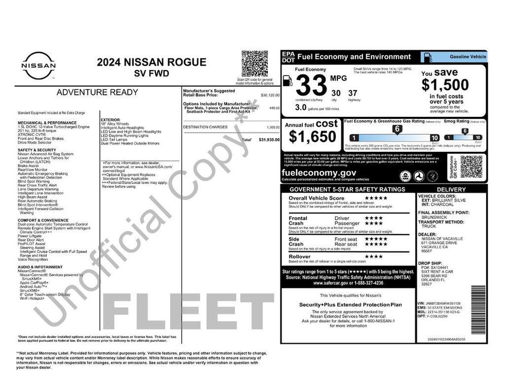 used 2024 Nissan Rogue car, priced at $20,474