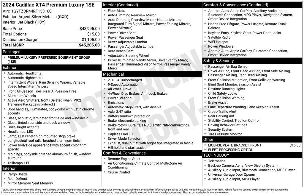 used 2024 Cadillac XT4 car, priced at $26,950