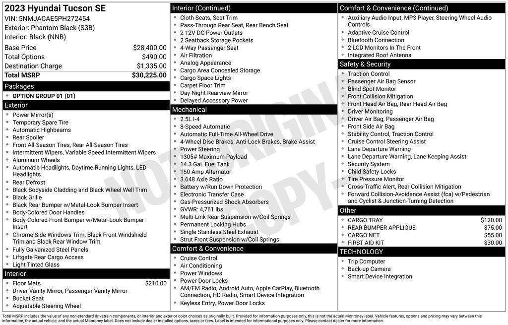 used 2023 Hyundai Tucson car, priced at $19,950