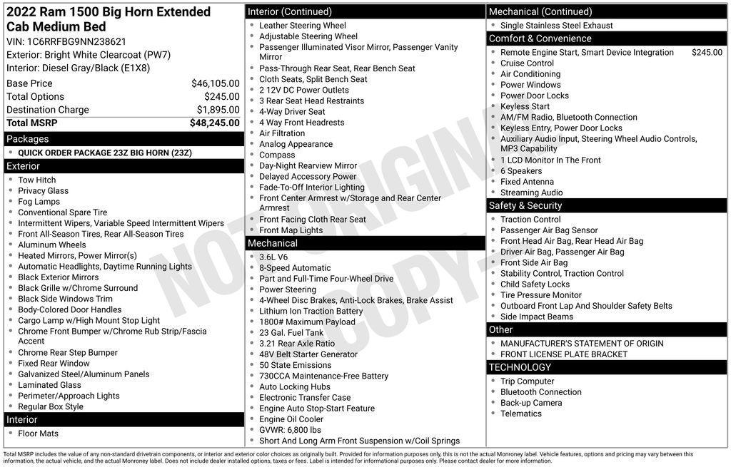 used 2022 Ram 1500 car, priced at $31,224