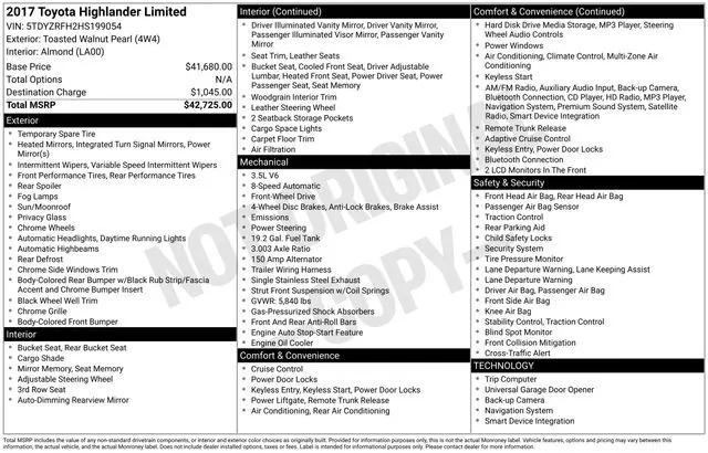 used 2017 Toyota Highlander car, priced at $20,245