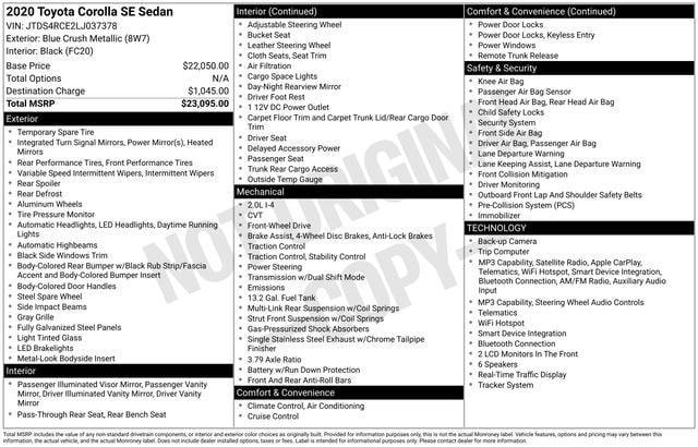 used 2020 Toyota Corolla car, priced at $18,749