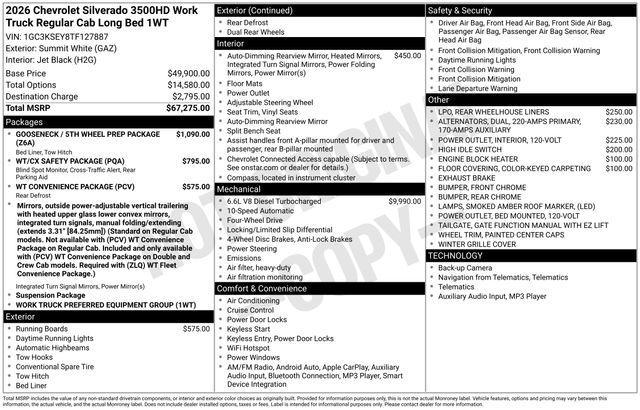 used 2026 Chevrolet Silverado 3500 car, priced at $64,638