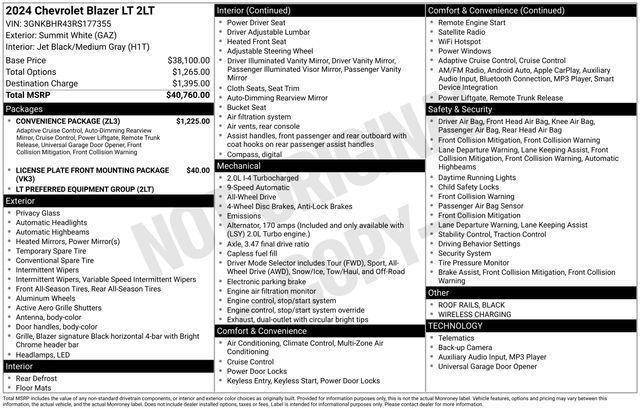 used 2024 Chevrolet Blazer car, priced at $31,488