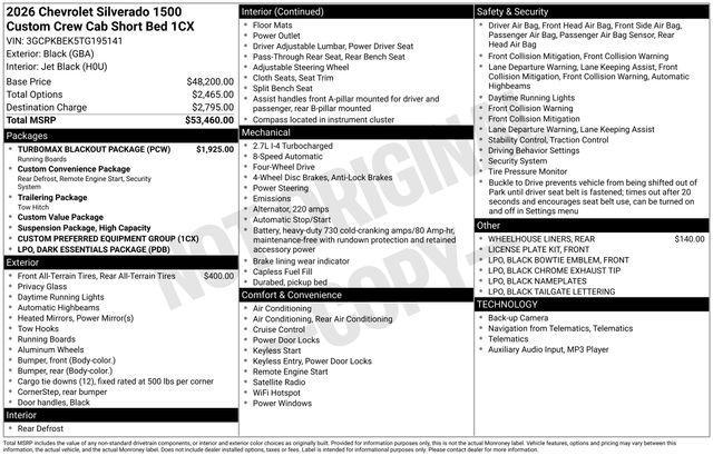new 2026 Chevrolet Silverado 1500 car, priced at $46,421