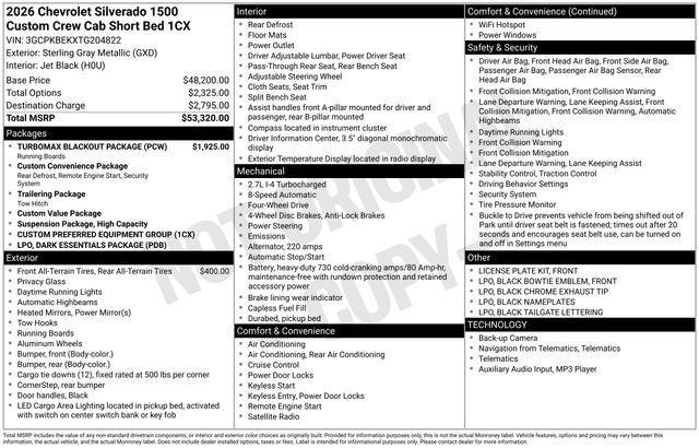 new 2026 Chevrolet Silverado 1500 car, priced at $48,170