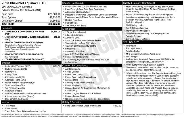 used 2023 Chevrolet Equinox car, priced at $25,639