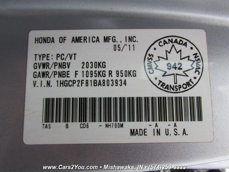 2011 Alabaster Silver Metallic Honda Accord