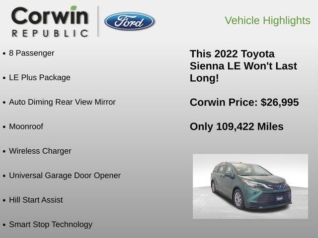 used 2022 Toyota Sienna car, priced at $26,995
