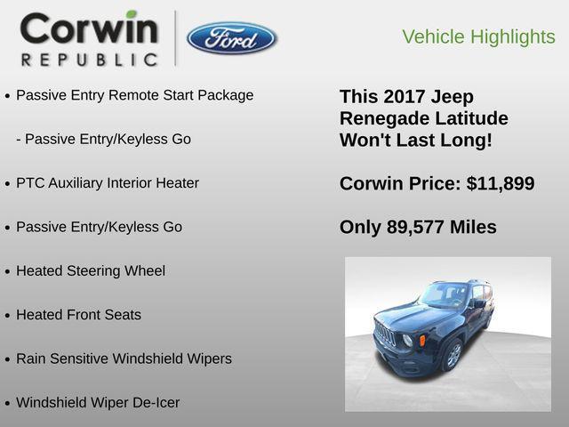 used 2017 Jeep Renegade car, priced at $11,899