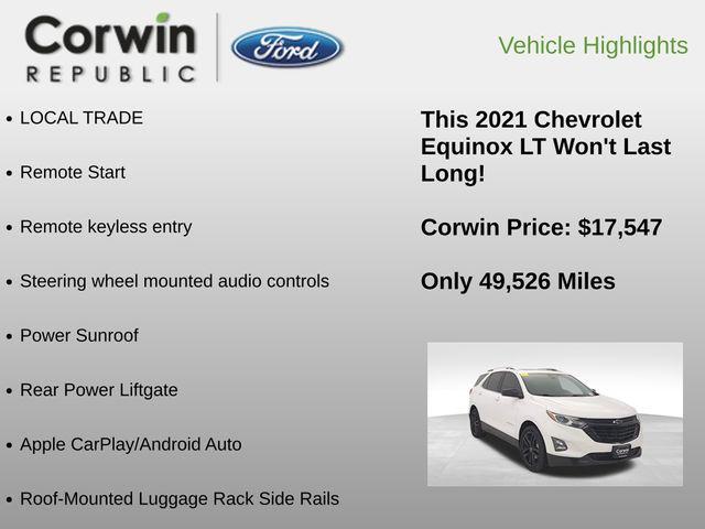 used 2021 Chevrolet Equinox car, priced at $17,547