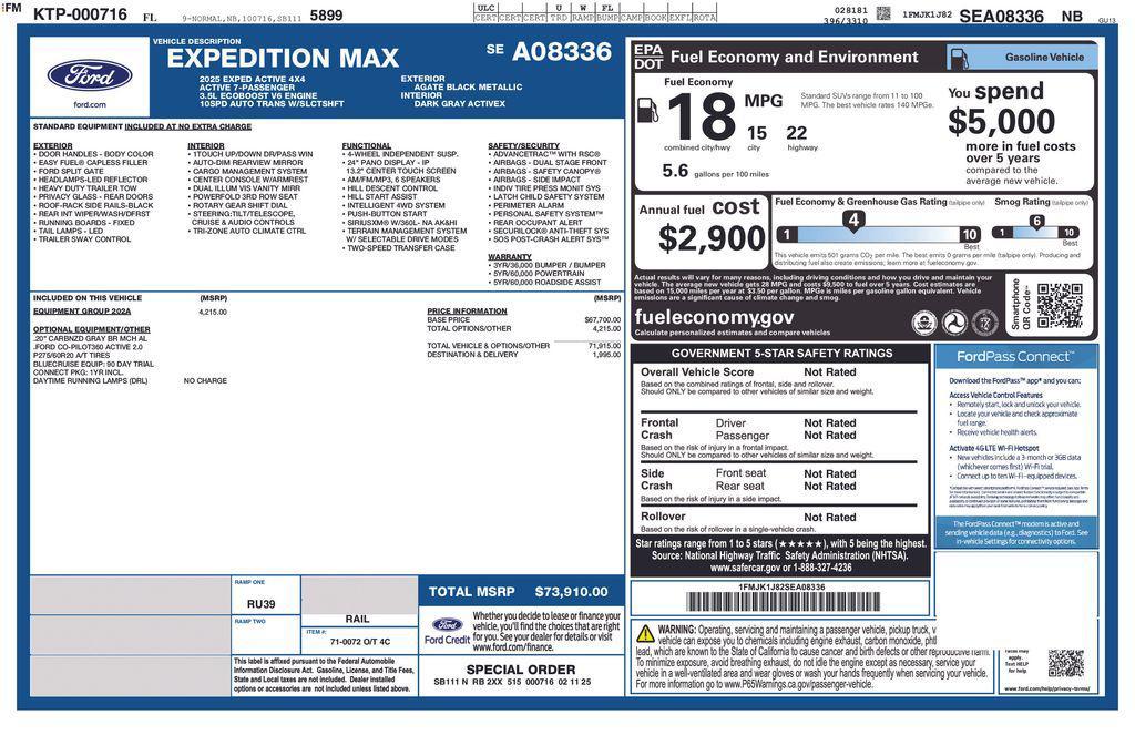 used 2025 Ford Expedition Max car, priced at $59,902