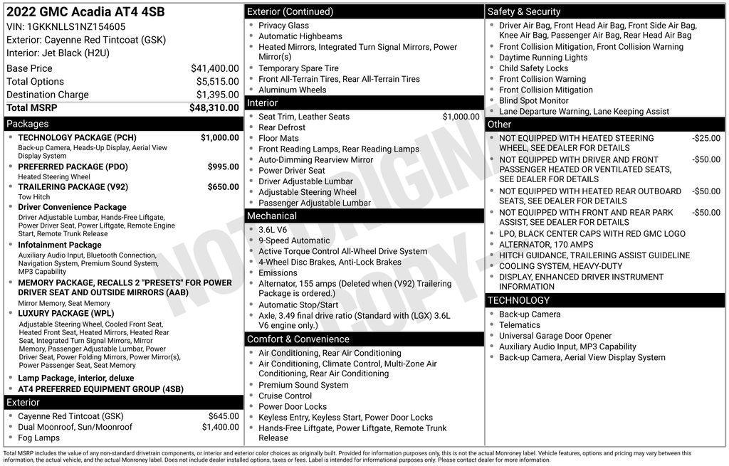 used 2022 GMC Acadia car, priced at $33,495