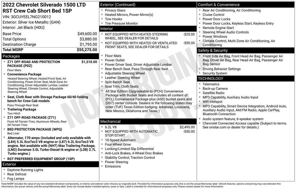 used 2022 Chevrolet Silverado 1500 Limited car, priced at $43,162