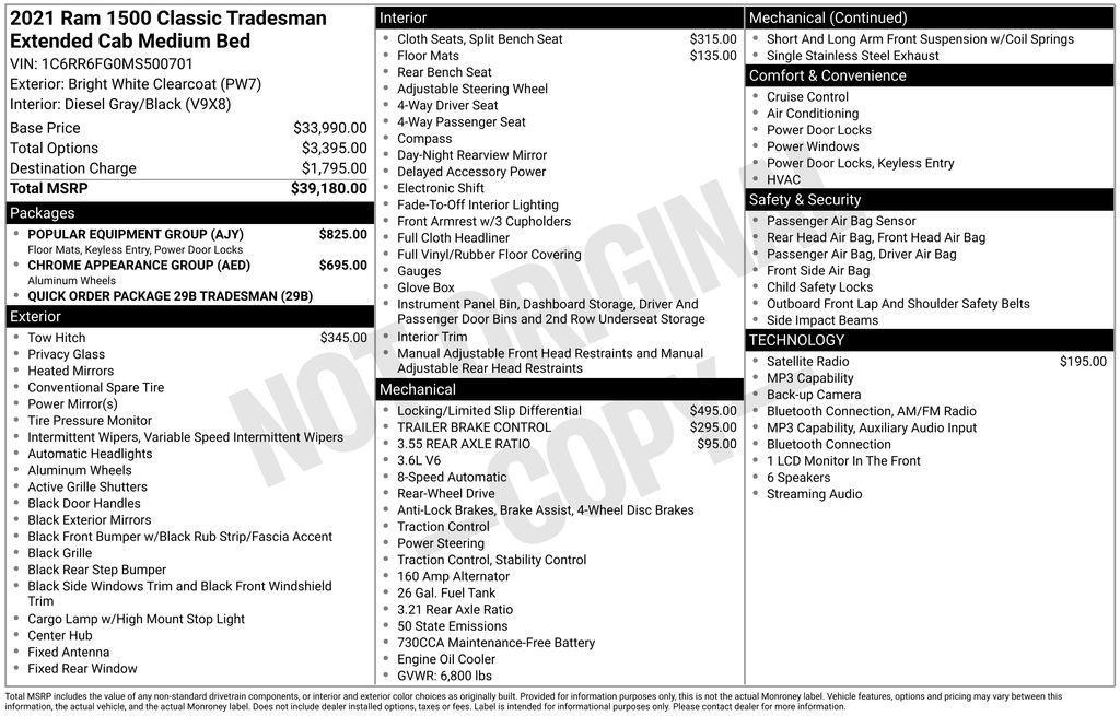 used 2021 Ram 1500 car, priced at $24,834
