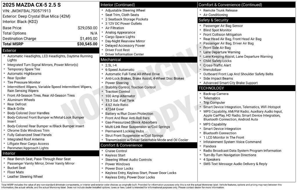 used 2025 Mazda CX-5 car, priced at $23,200