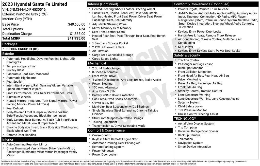 used 2023 Hyundai Santa Fe car, priced at $23,490