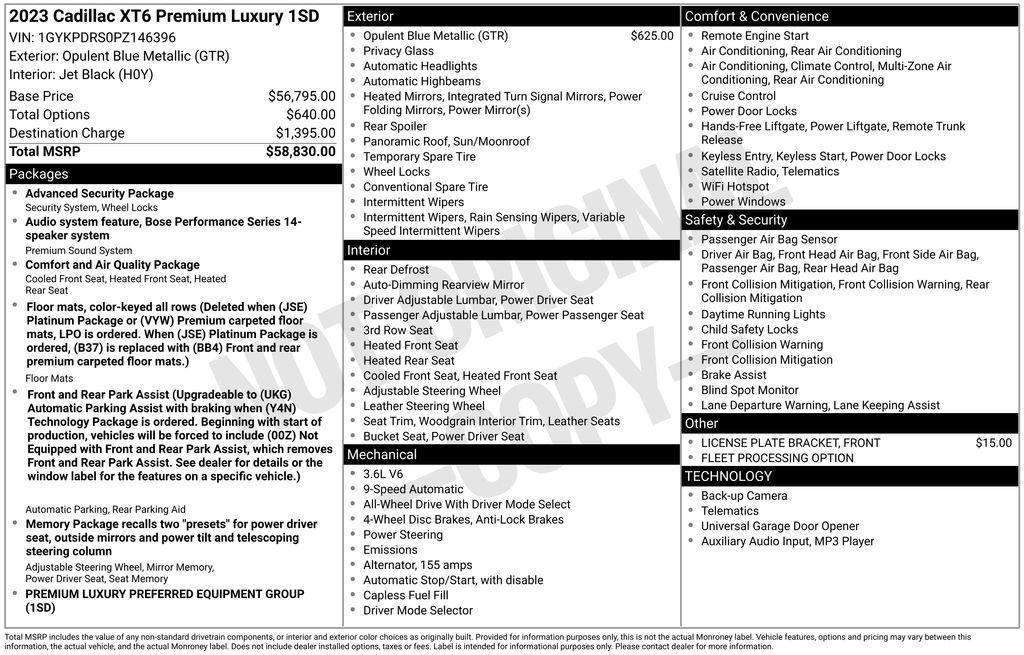 used 2023 Cadillac XT6 car, priced at $28,950