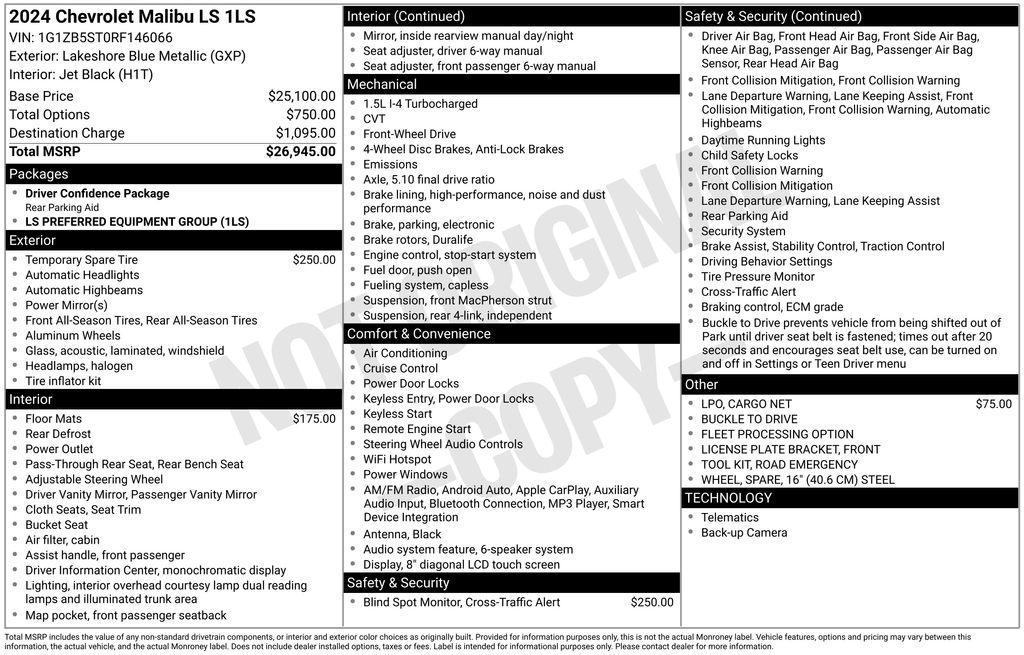 used 2024 Chevrolet Malibu car, priced at $17,490