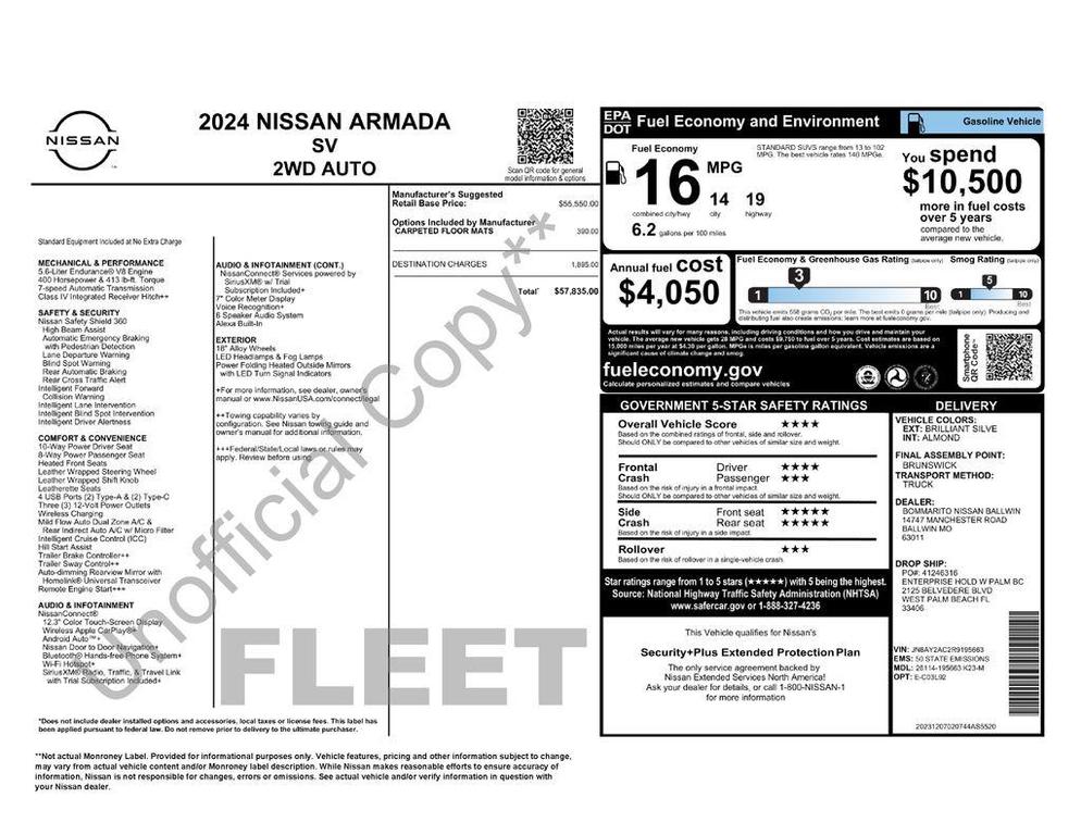 used 2024 Nissan Armada car, priced at $28,950