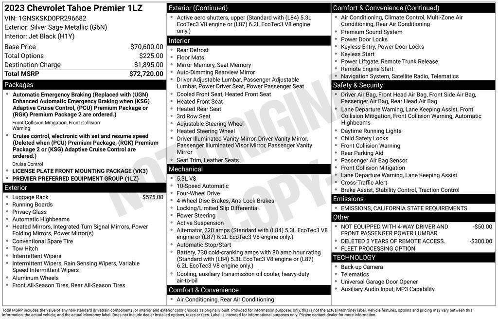 used 2023 Chevrolet Tahoe car, priced at $50,950