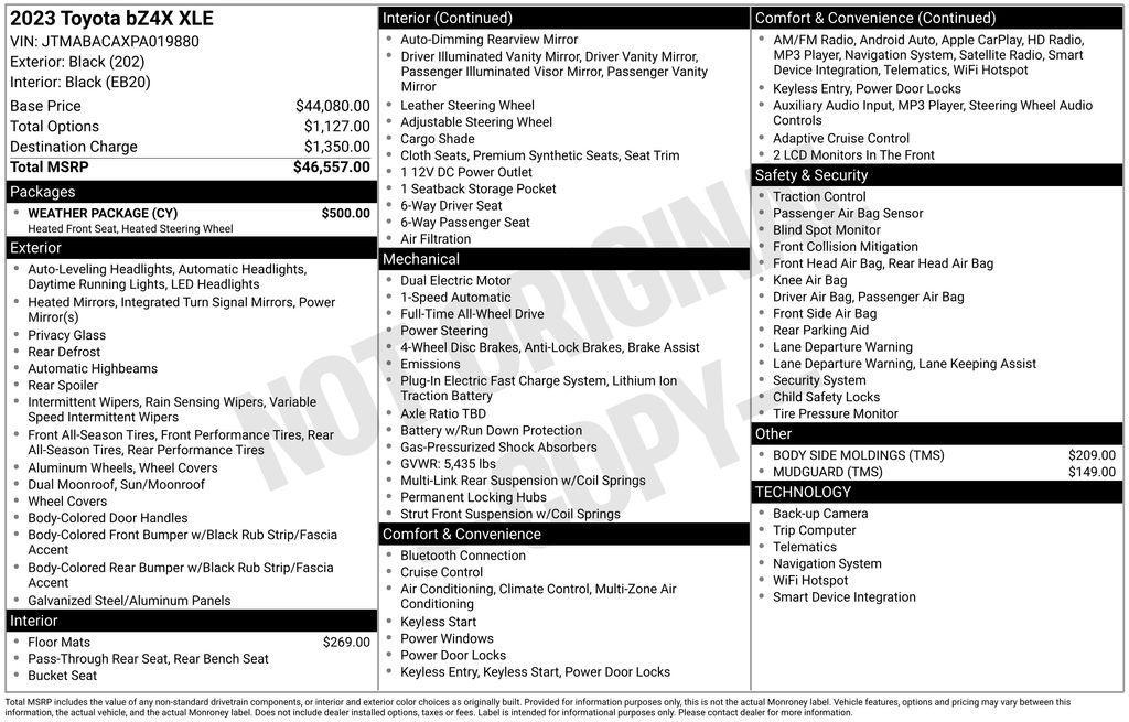 used 2023 Toyota bZ4X car, priced at $16,850