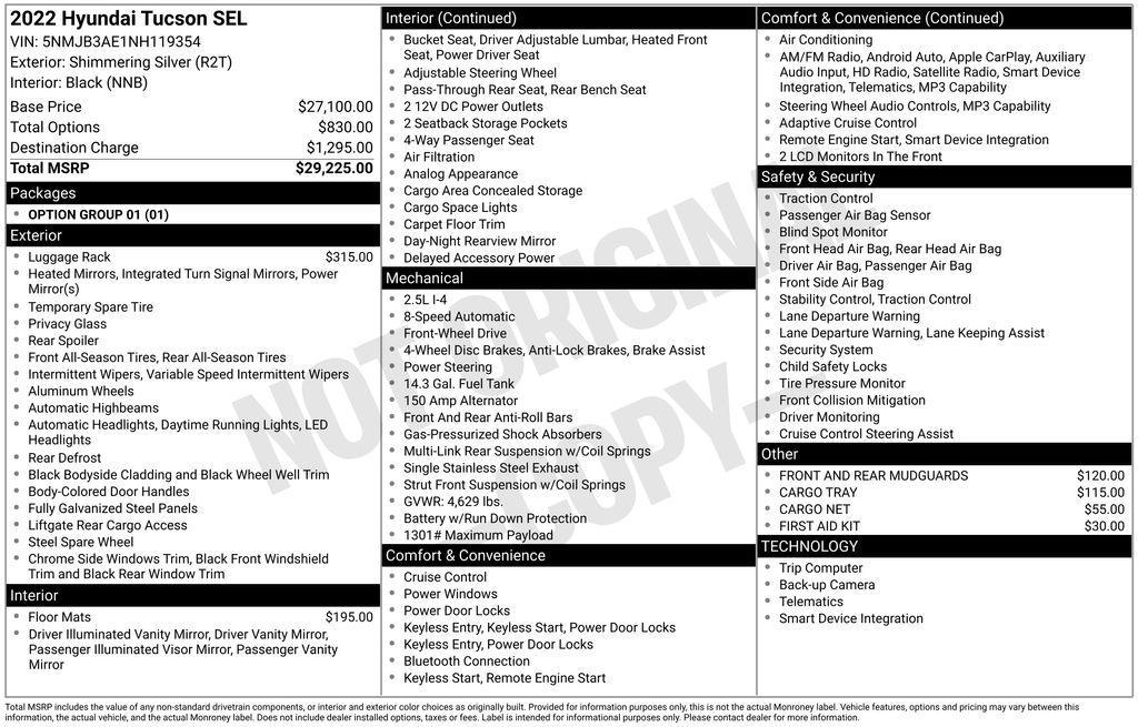 used 2022 Hyundai Tucson car, priced at $19,490