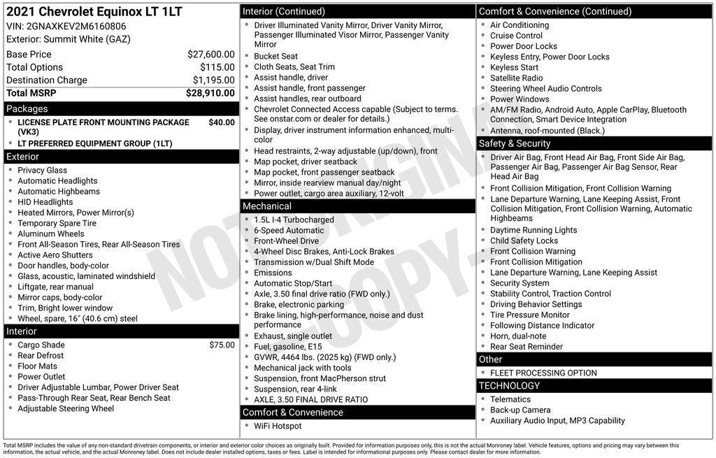 used 2021 Chevrolet Equinox car, priced at $18,374