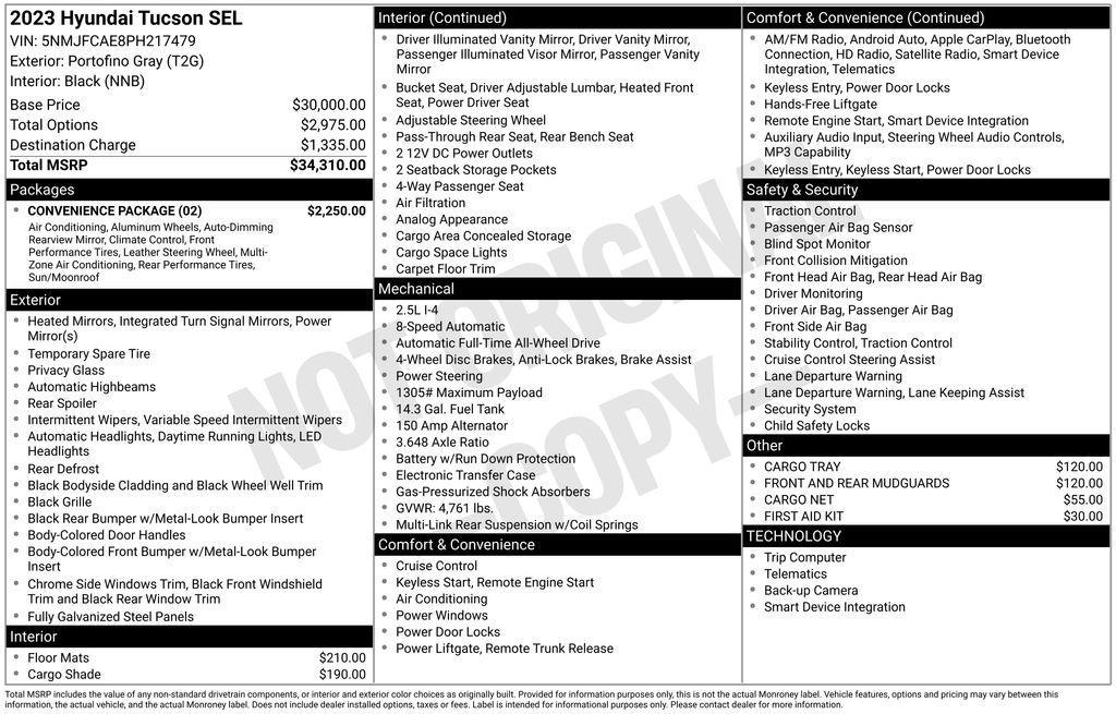 used 2023 Hyundai Tucson car, priced at $22,950