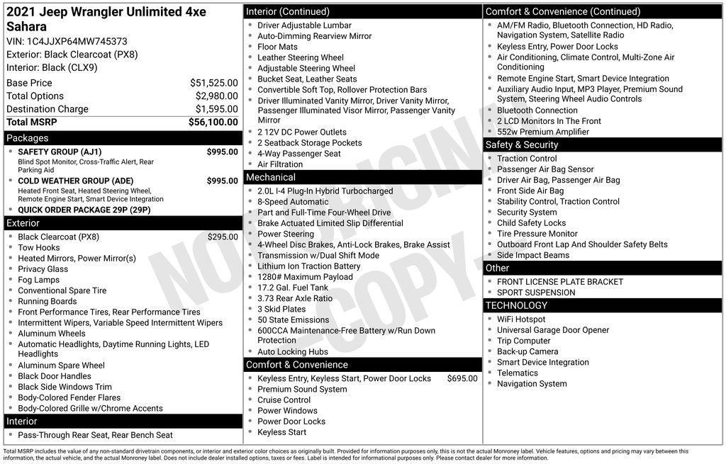 used 2021 Jeep Wrangler Unlimited 4xe car, priced at $24,490