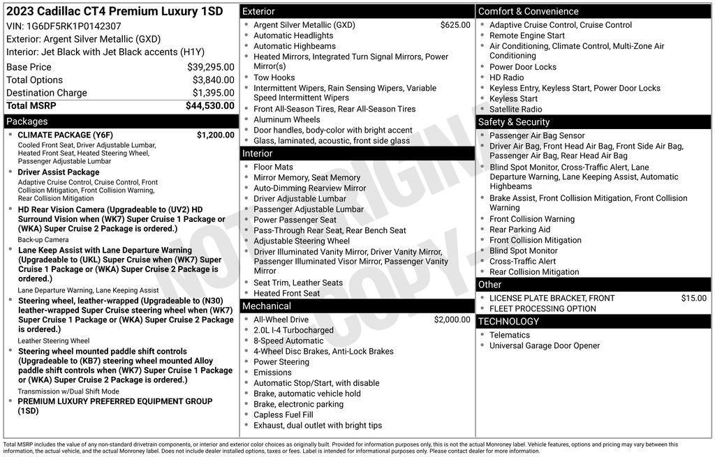 used 2023 Cadillac CT4 car, priced at $26,950