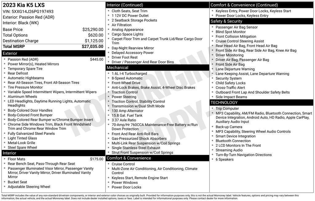 used 2023 Kia K5 car, priced at $22,749