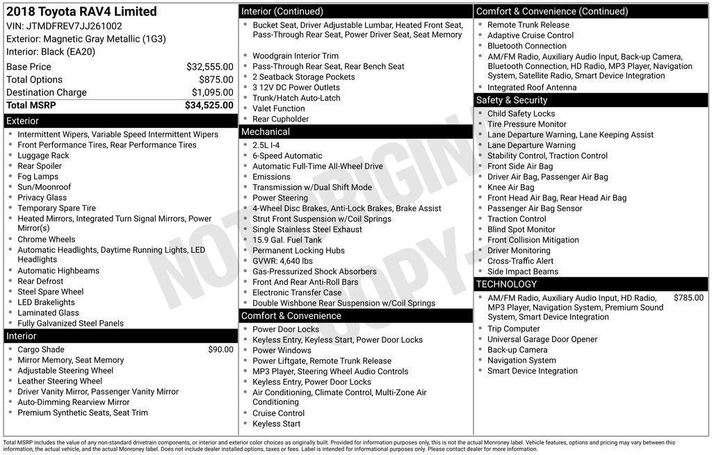 used 2018 Toyota RAV4 car, priced at $23,550