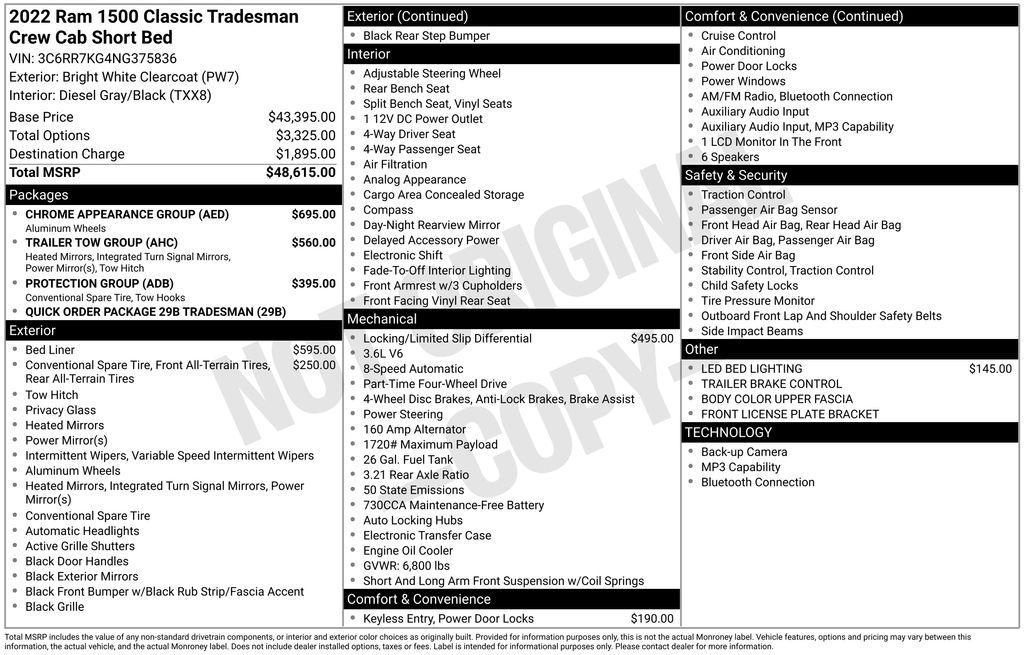 used 2022 Ram 1500 car, priced at $25,725