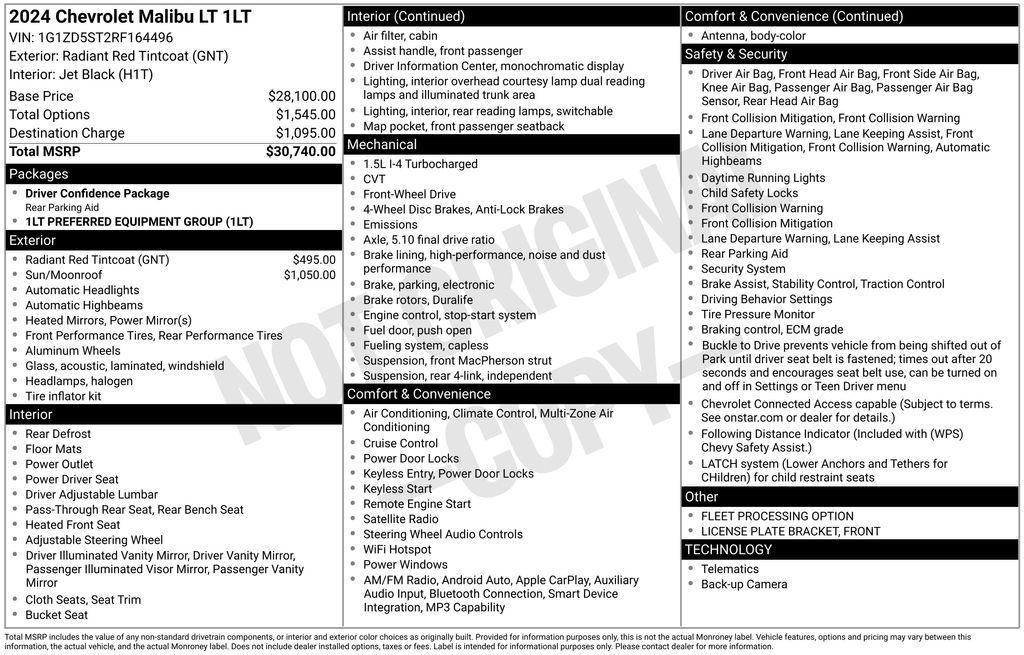 used 2024 Chevrolet Malibu car, priced at $19,490