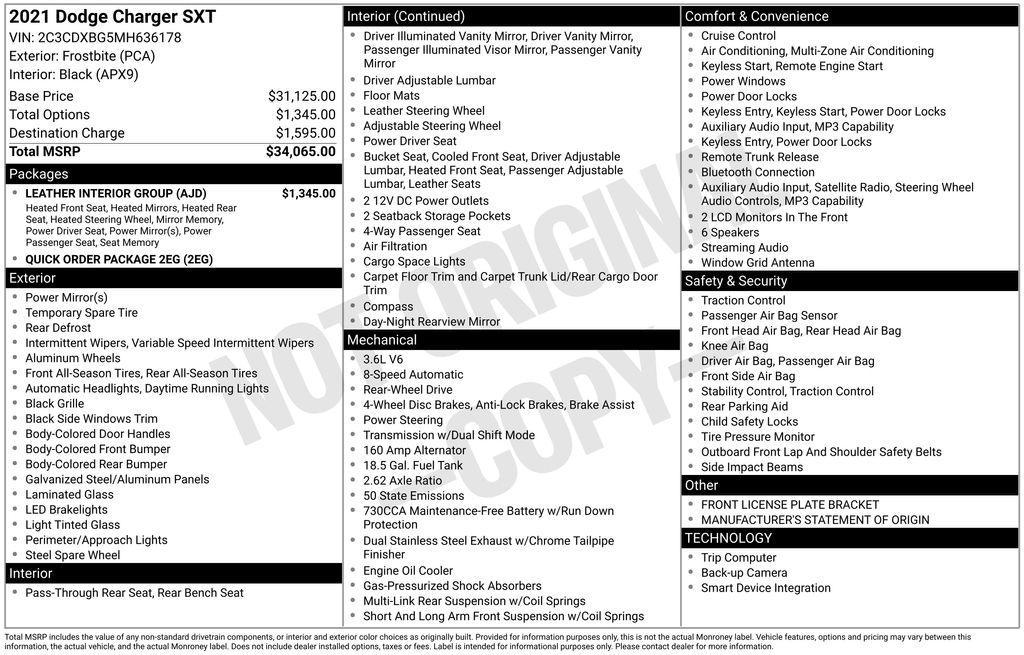 used 2021 Dodge Charger car, priced at $18,950