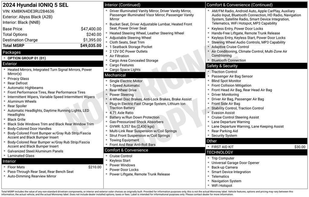 used 2024 Hyundai IONIQ 5 car, priced at $27,549