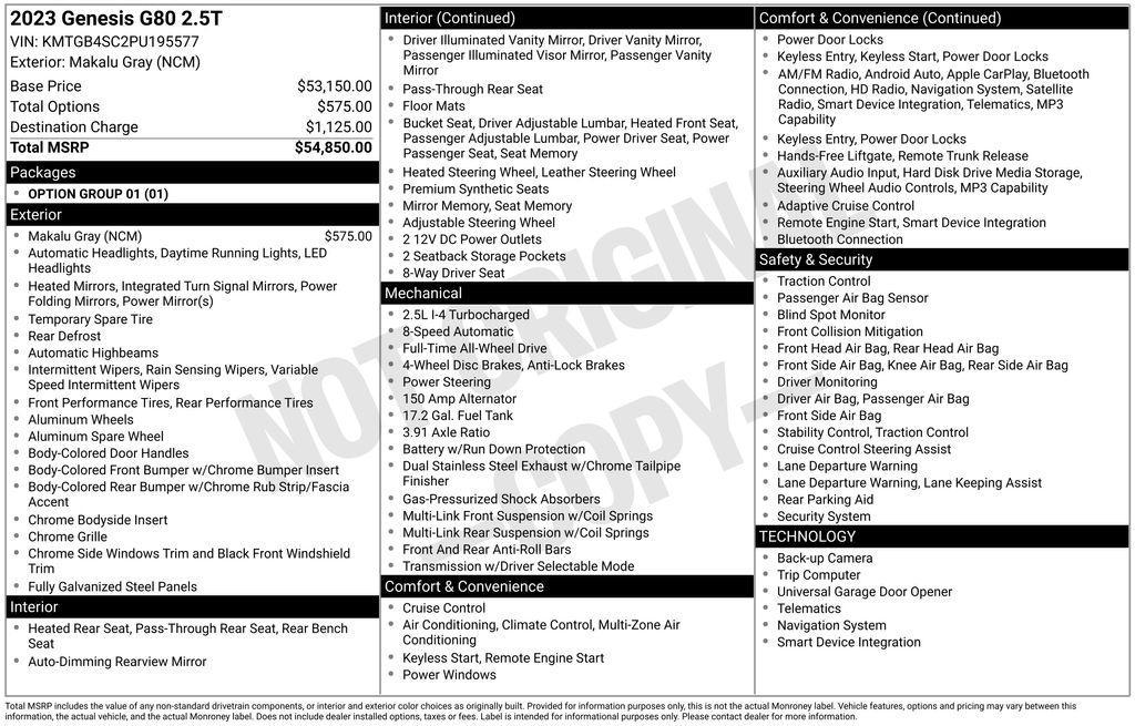 used 2023 Genesis G80 car, priced at $29,950