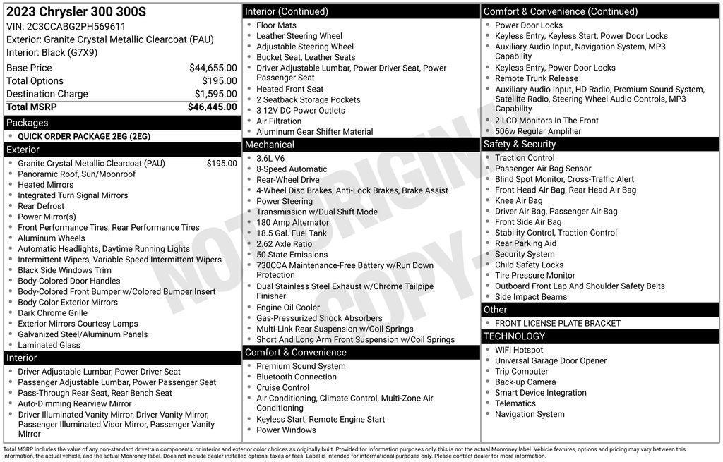 used 2023 Chrysler 300 car, priced at $25,490