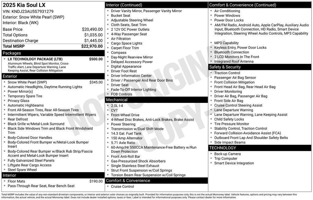 used 2025 Kia Soul car, priced at $17,390