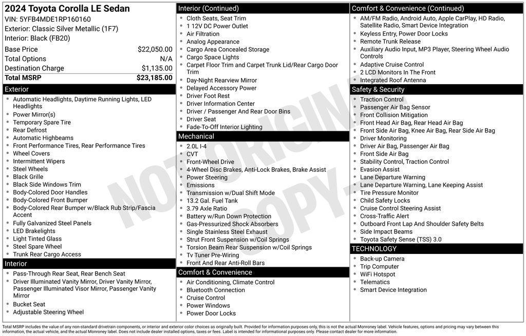 used 2024 Toyota Corolla car, priced at $20,490