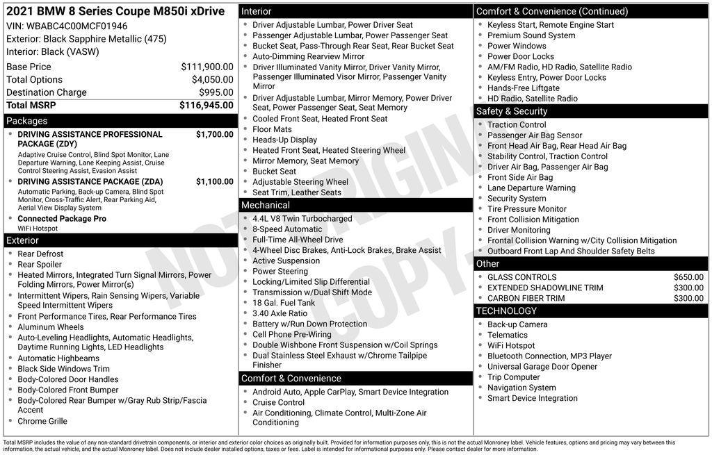 used 2021 BMW M850 car, priced at $50,950