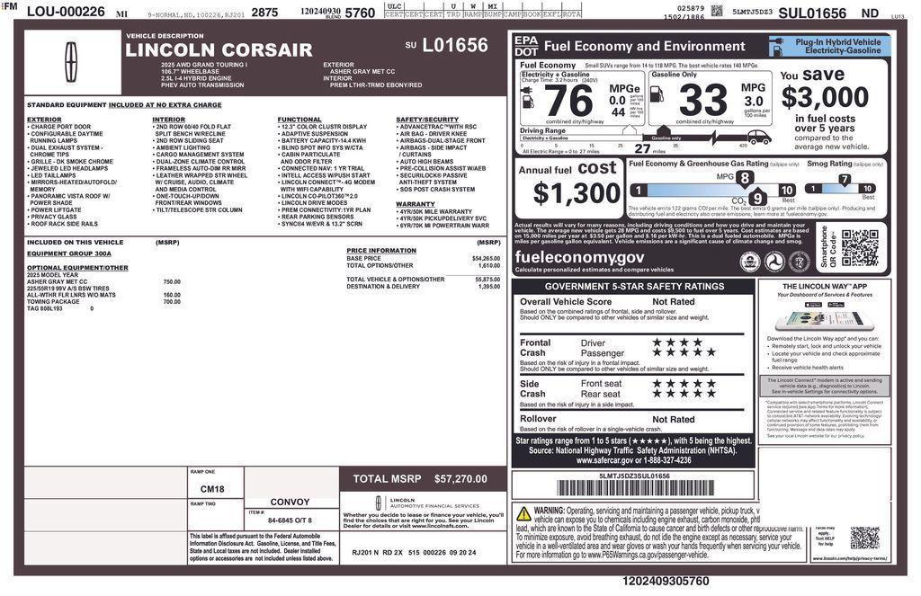 used 2025 Lincoln Corsair car, priced at $39,950