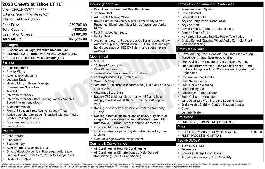 used 2023 Chevrolet Tahoe car, priced at $40,475