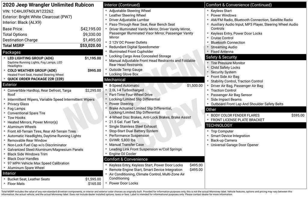 used 2020 Jeep Wrangler Unlimited car, priced at $24,950