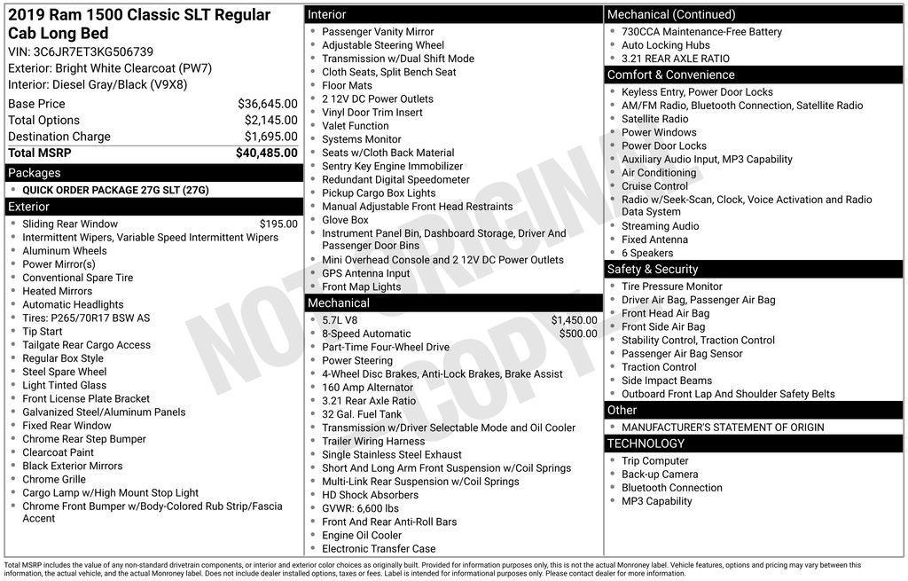 used 2019 Ram 1500 car, priced at $23,975