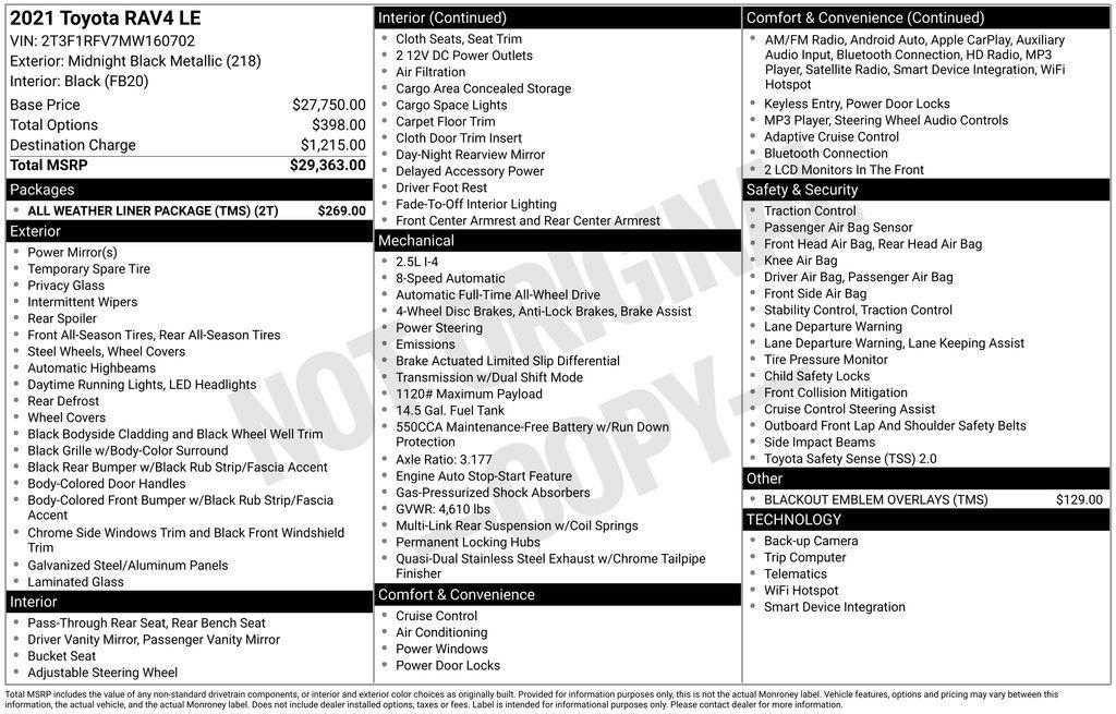 used 2021 Toyota RAV4 car, priced at $22,950